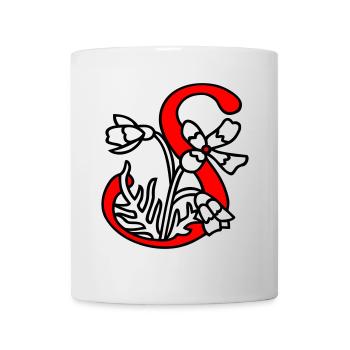 Buchstabe Blüte Initiale - Tasse - Weiß - Vorne