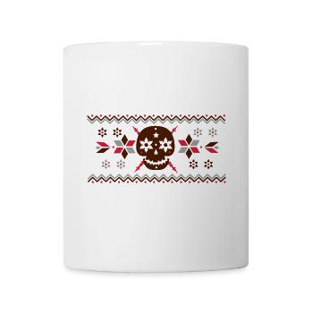 Skull pattern in the Norwegian style - Mug - white - Front