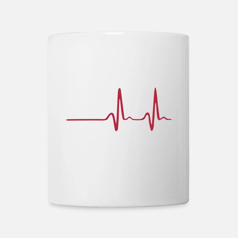 Heartbeat, ECG, EKG - Mug blanc - blanc
