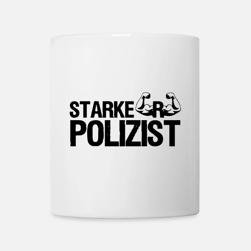 Starker Polizist, Polizei, Sprüche, Geschenk - Tasse - Weiß