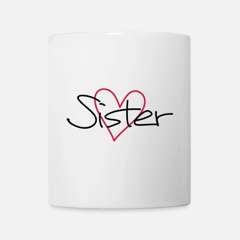 Soeur coeur cadeau soeur coeur - Mug blanc - blanc