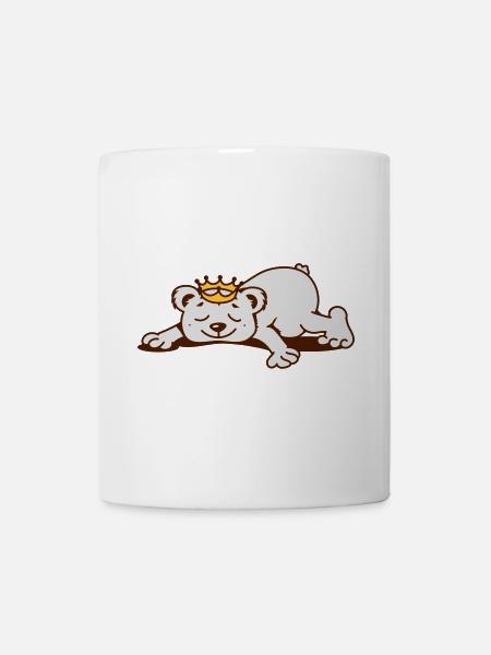 Bär mit Krone schläft - Tasse - Weiß