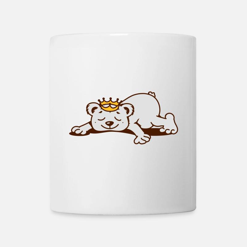 Bär mit Krone schläft - Tasse - Weiß