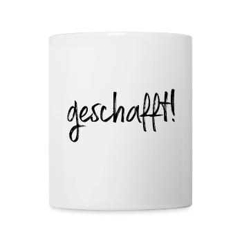 geschafft Ziel erreicht Geschenkidee Prüfung Abi - Tasse - Weiß - Vorne