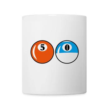 Billardkugeln - 50 Jahre Geburtstag - Tasse - Weiß - Vorne