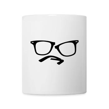 hipster nerd glasses - Mug - white - Front