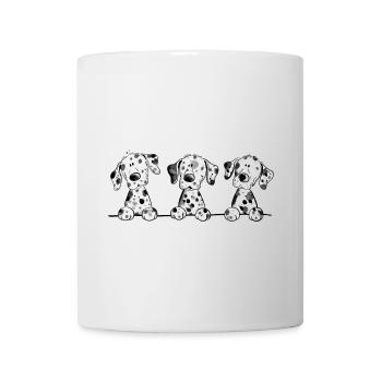 Cadeau de dessin animé drôle de chien chiot dalmatien - Mug blanc - blanc - Devant