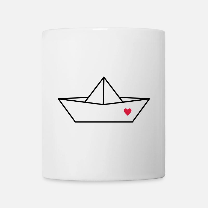 Boat paper ship heart I harbor love gift - Mug - white