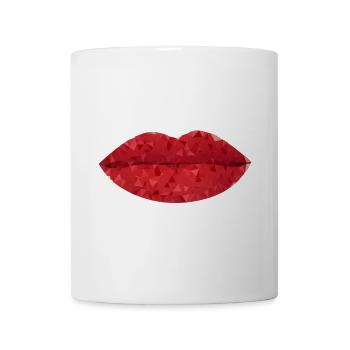 Lèvres Géométriques Rouge Intense - Mug blanc - blanc - Devant