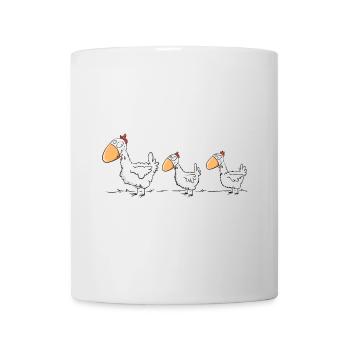 Trois poulets drôles I poulet ferme poulet cadeau - Mug blanc - blanc - Devant
