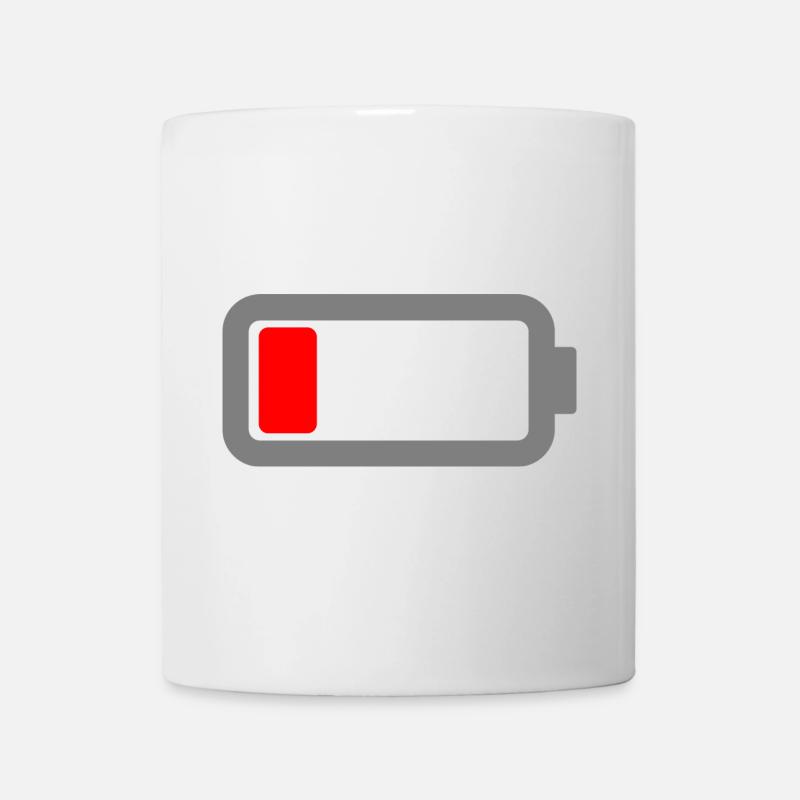 Batterie leer - Tasse - Weiß
