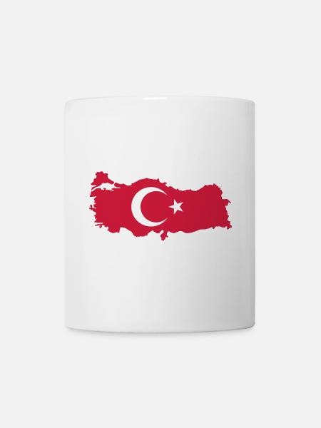 Carte de la Turquie Drapeau - Mug blanc - blanc