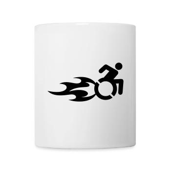 Wheelchair user with flames # - Mug - white - Front