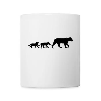 Lioness and lion cubs - Mug - white - Front