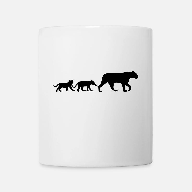 Löwin und junge, löwe - Tasse - Weiß
