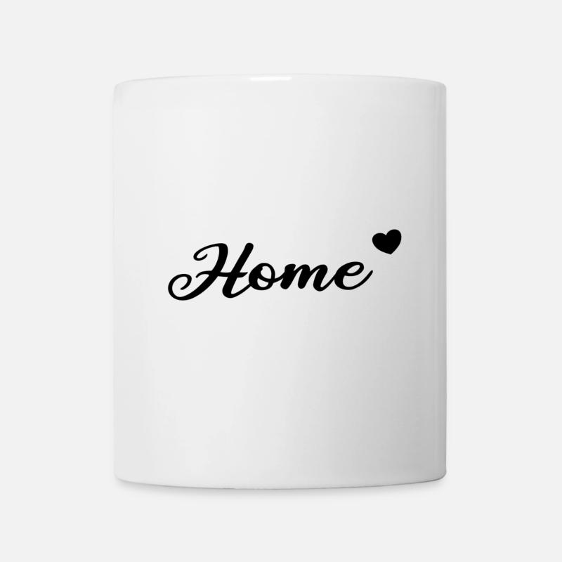 Home Herzchen Schriftzug - Tasse - Weiß
