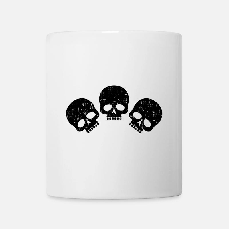 Trois têtes de mort | distressed têtes de mort - Mug blanc - blanc