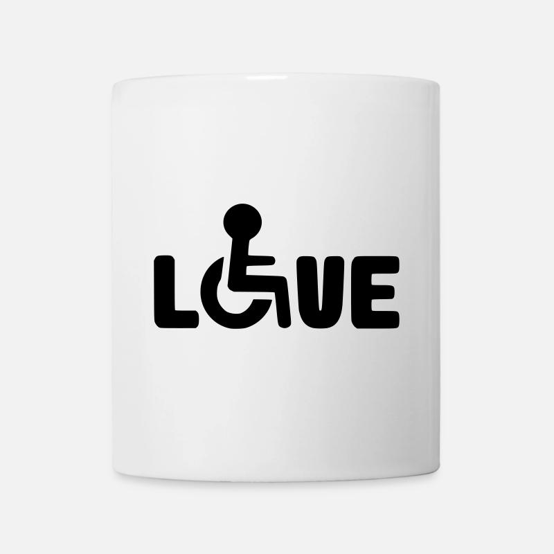 Amour en fauteuil roulant # - Mug blanc - blanc
