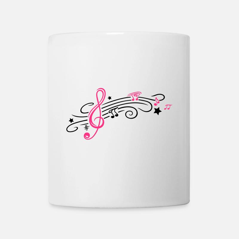 Music, clef with stars and music notes - Mug - white