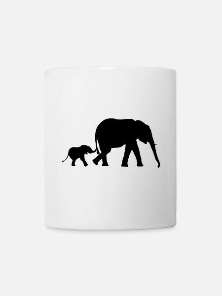 Elephant and baby elephant (super cheap!) - Mug - white