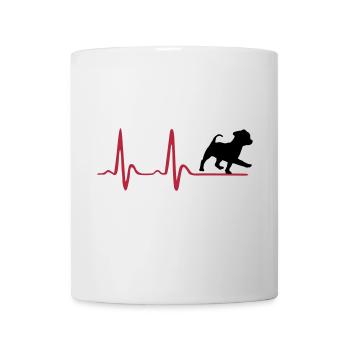Chien, Heartbeat & cute dog - Mug blanc - blanc - Devant