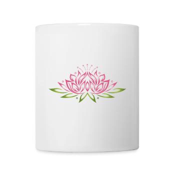 Grande fleur de lotus. Yoga. - Mug blanc - blanc - Devant
