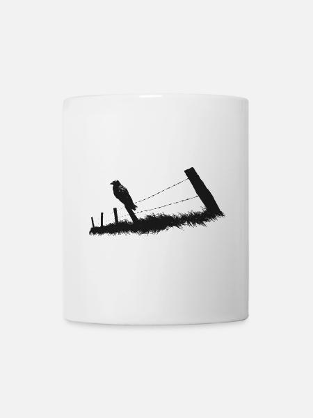 Rabe corbeau clôture clôture de clôture - Mug blanc - blanc