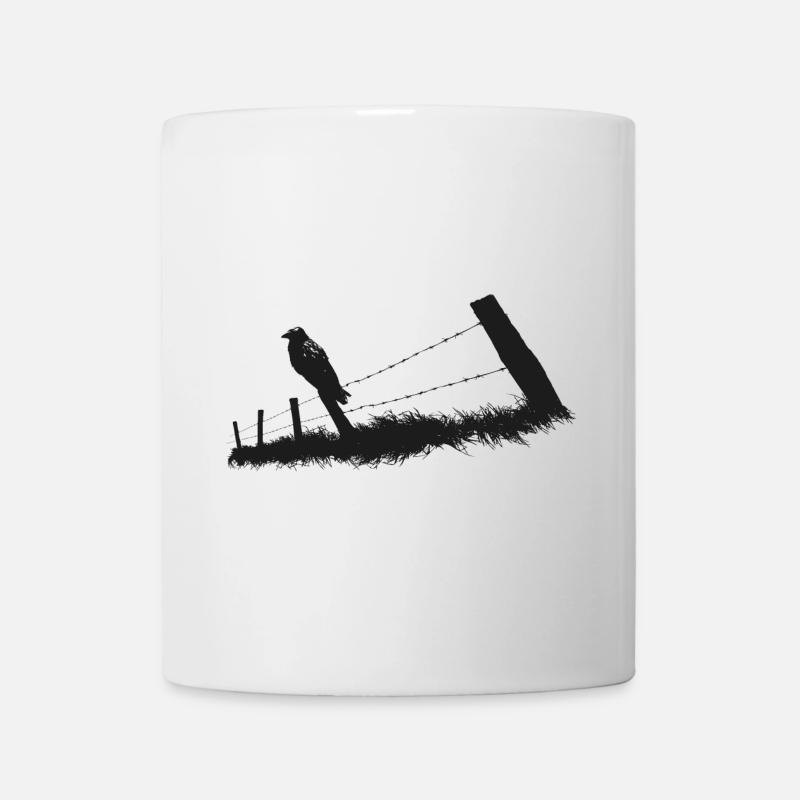 Rabe corbeau clôture clôture de clôture - Mug blanc - blanc