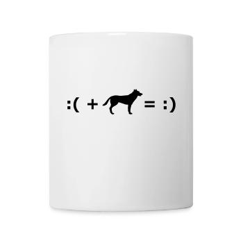 :( + Dog = :) Formula for happiness - Mug blanc - blanc - Devant
