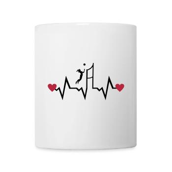 Volleyball & Herzschlag, Volleyballspielerin - Tasse - Weiß - Vorne