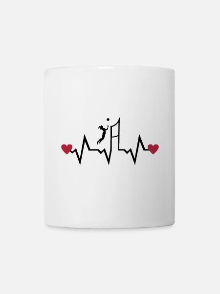 Volleyball Player & Heartbeat, woman - Muki - valkoinen