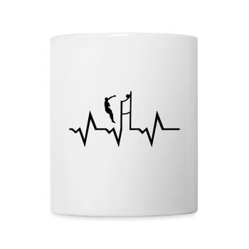 Volleyball & Herzschlag, Volleyballspieler - Tasse - Weiß - Vorne