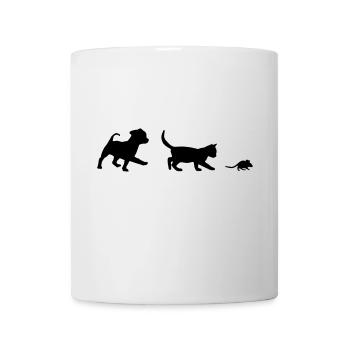 Kleiner Hund, Katze, Maus - Tasse - Weiß - Vorne