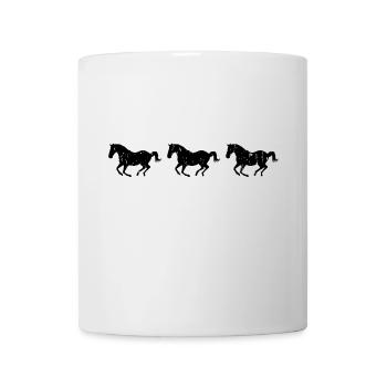 Galoppierende Pferde Used Look schwarz - Tasse - Weiß - Vorne
