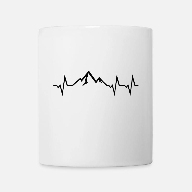 Berg Herzschlag, Berge EKG - Tasse - Weiß