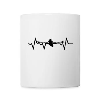 Rowing ECG Heartbeat - Mug - white - Front