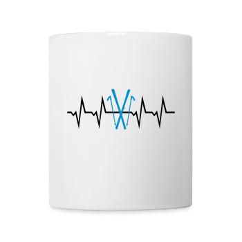 Ski Herzschlag, Skifahren Puls - Tasse - Weiß - Vorne