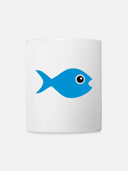 ★ Design colors changeable ★ Fish with googly eyes - Mug - white