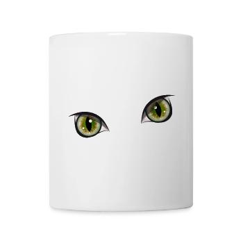 realistic green cat eyes - Mug - white - Front