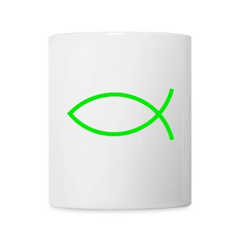 Jésus poisson vert Ichthys poisson poisson poisson poisson - Mug blanc - blanc - Devant