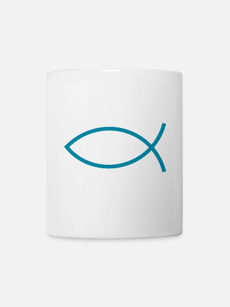 Jésus poisson Ichthys poisson poisson poisson - Mug blanc - blanc
