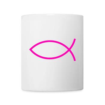 Jésus poisson rose ichthys poisson poisson poisson - Mug blanc - blanc - Devant