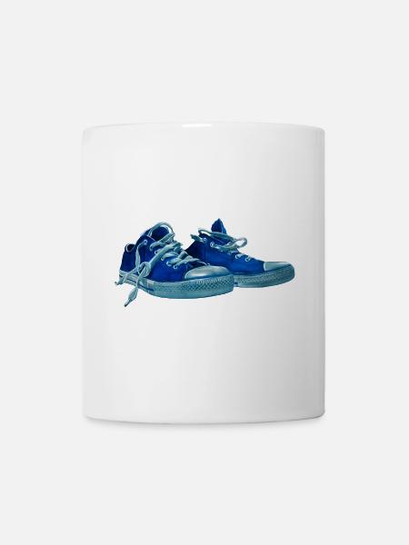 Imprimé bleu de basket - Mug blanc - blanc