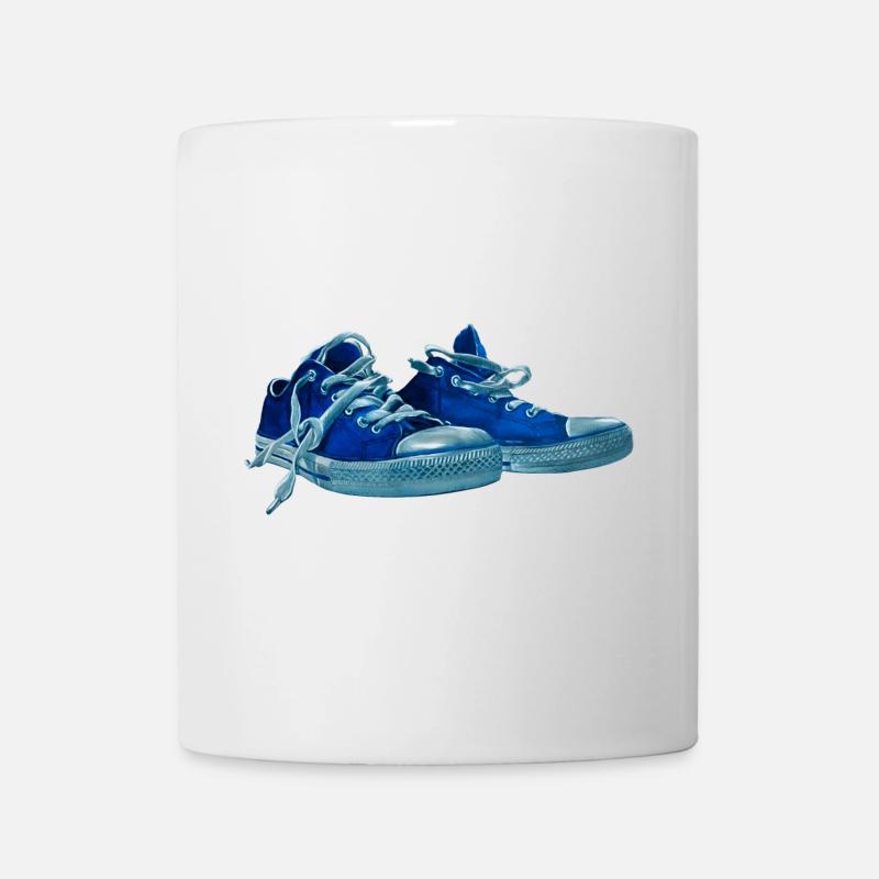 Blue sneaker print - Mug - white