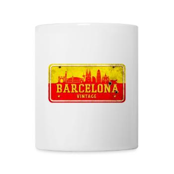 Barcelona Spanien Vintage Schild - Tasse - Weiß - Vorne