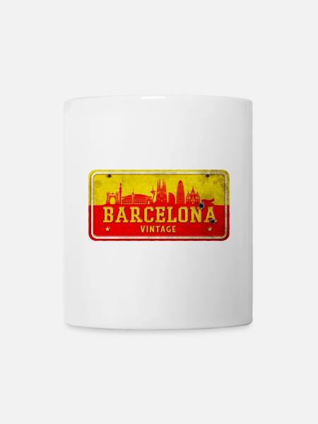 Enseigne vintage Barcelone Espagne - Mug blanc - blanc