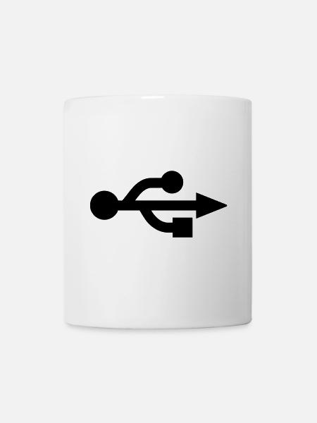 USB Logo - Nerd - Geek - Mug - white
