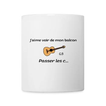 J'aime voir de mon Balcon passer les c... - Mug blanc - blanc - Devant