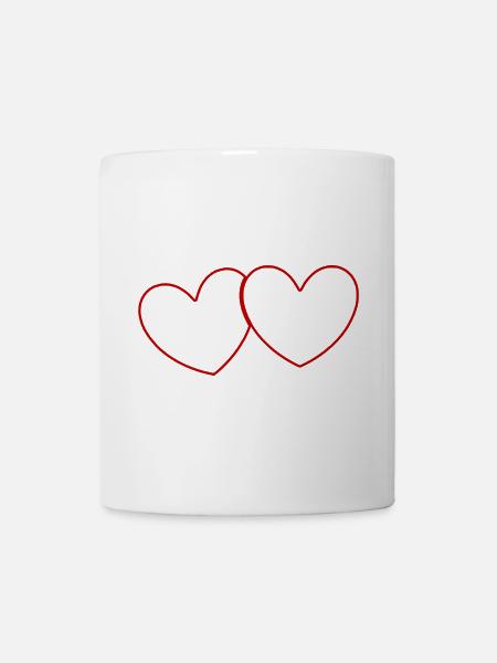 rotes Herz rot Geschenk Valentinstag - Tasse - Weiß