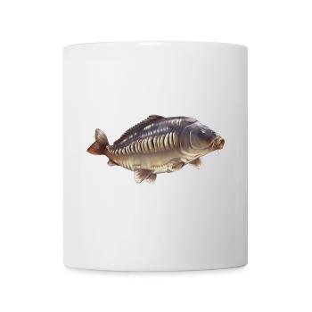 Conception de la pêche à la carpe miroir Pêcheur réaliste - Mug blanc - blanc - Devant